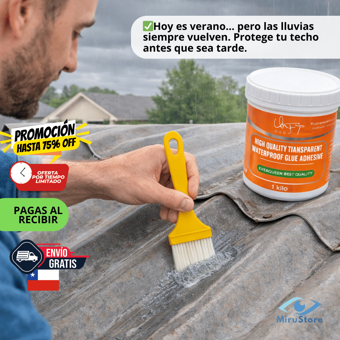 🟠 SELLADOR ADHESIVO TRANSPARENTE 1 KG – Impermeabiliza y Sella en Minutos 💧