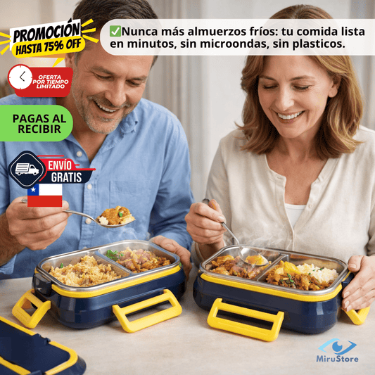 Lonchera  Calienta Comida Eléctrica de Acero 🔥 ✅Come Saludable