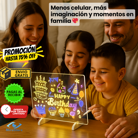 Pizarra LED Creativa 👧 Niños sin Pantallas 🔥75% OFF