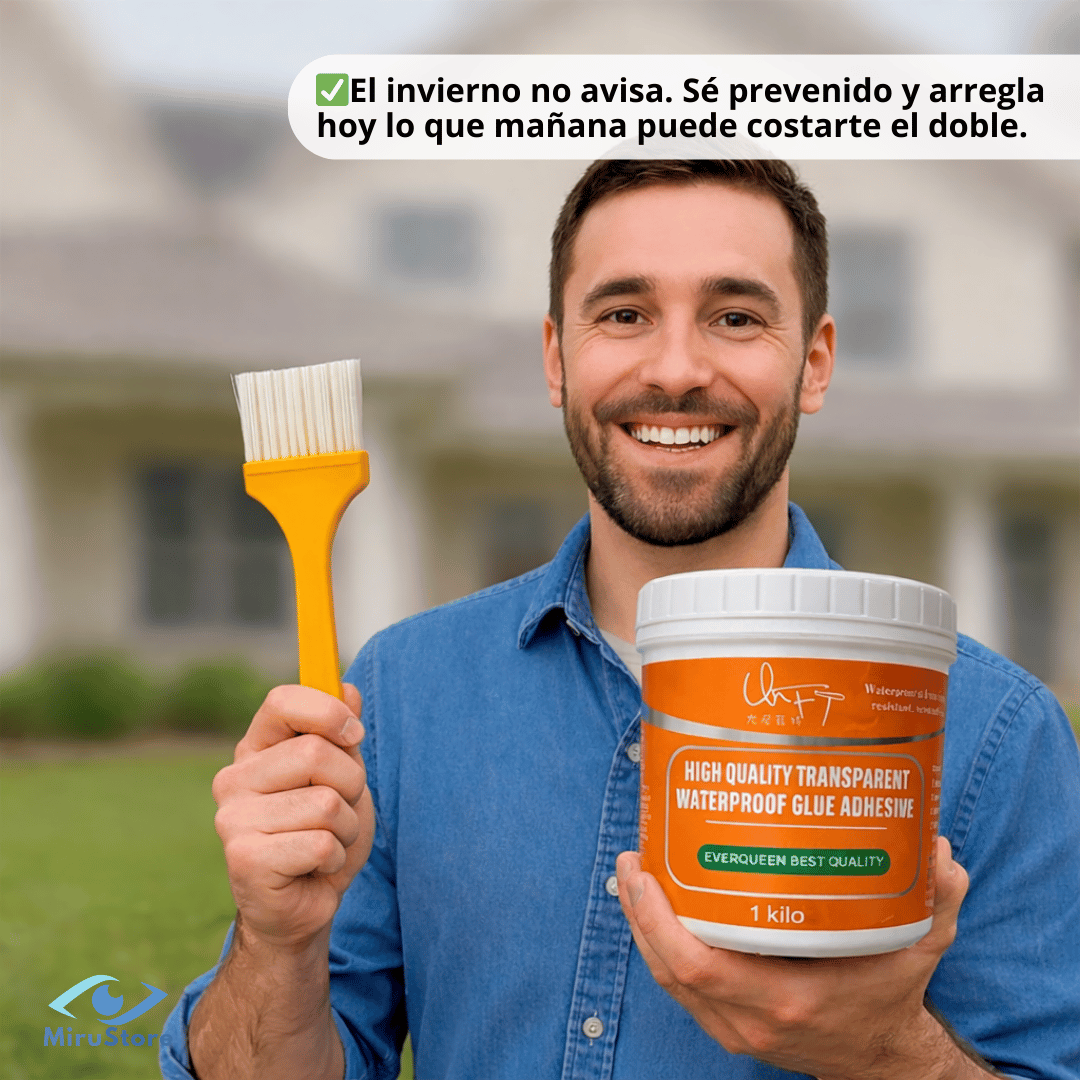 🟠 SELLADOR ADHESIVO TRANSPARENTE 1 KG – Impermeabiliza y Sella en Minutos 💧