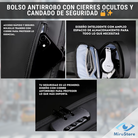 Tu seguridad en cada paso: Bolso Antirrobo con cierre oculto y bloqueo inteligente