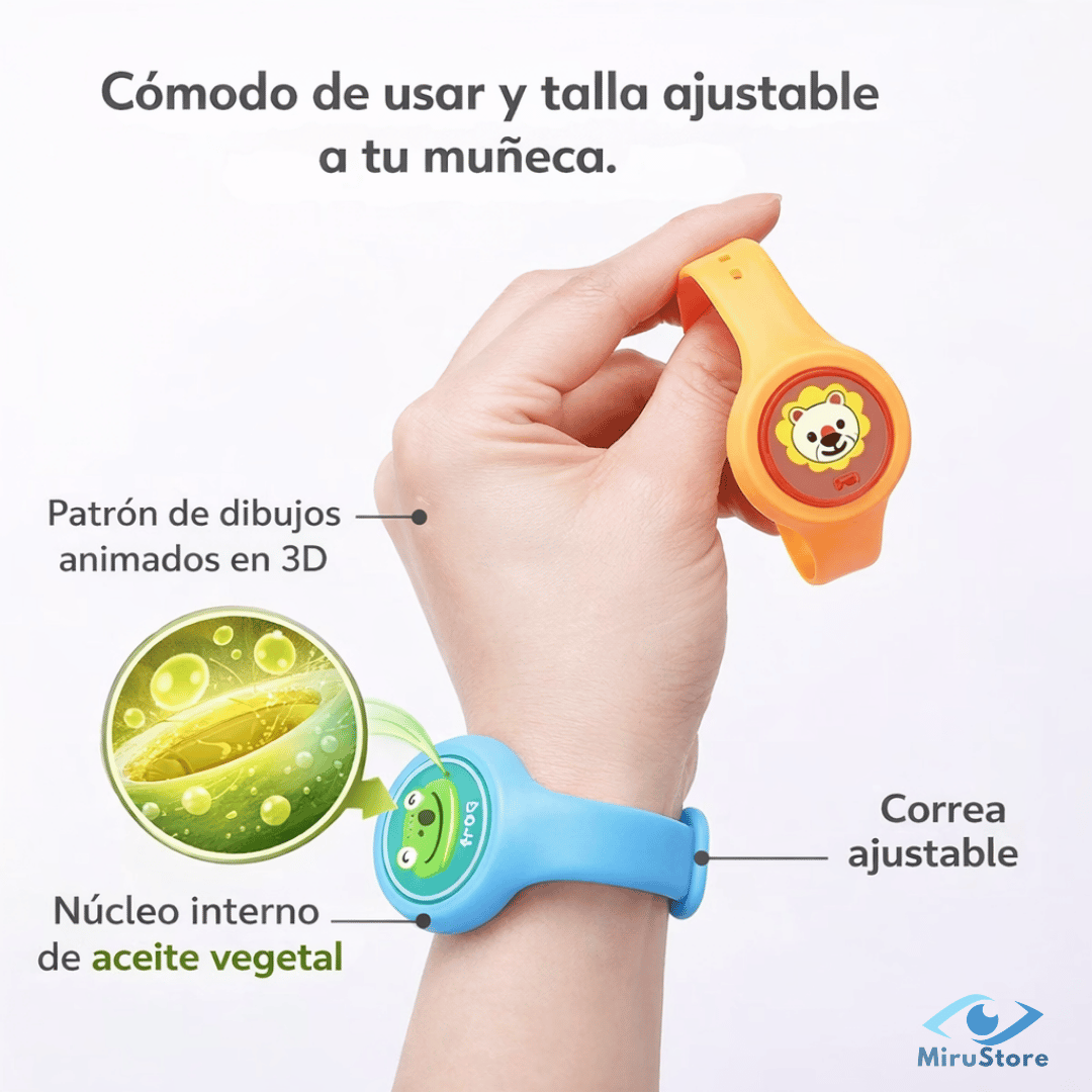 Pulsera Antimosquitos Infantil 🦟 50 Días de Protección 🔥 2x1 Hoy