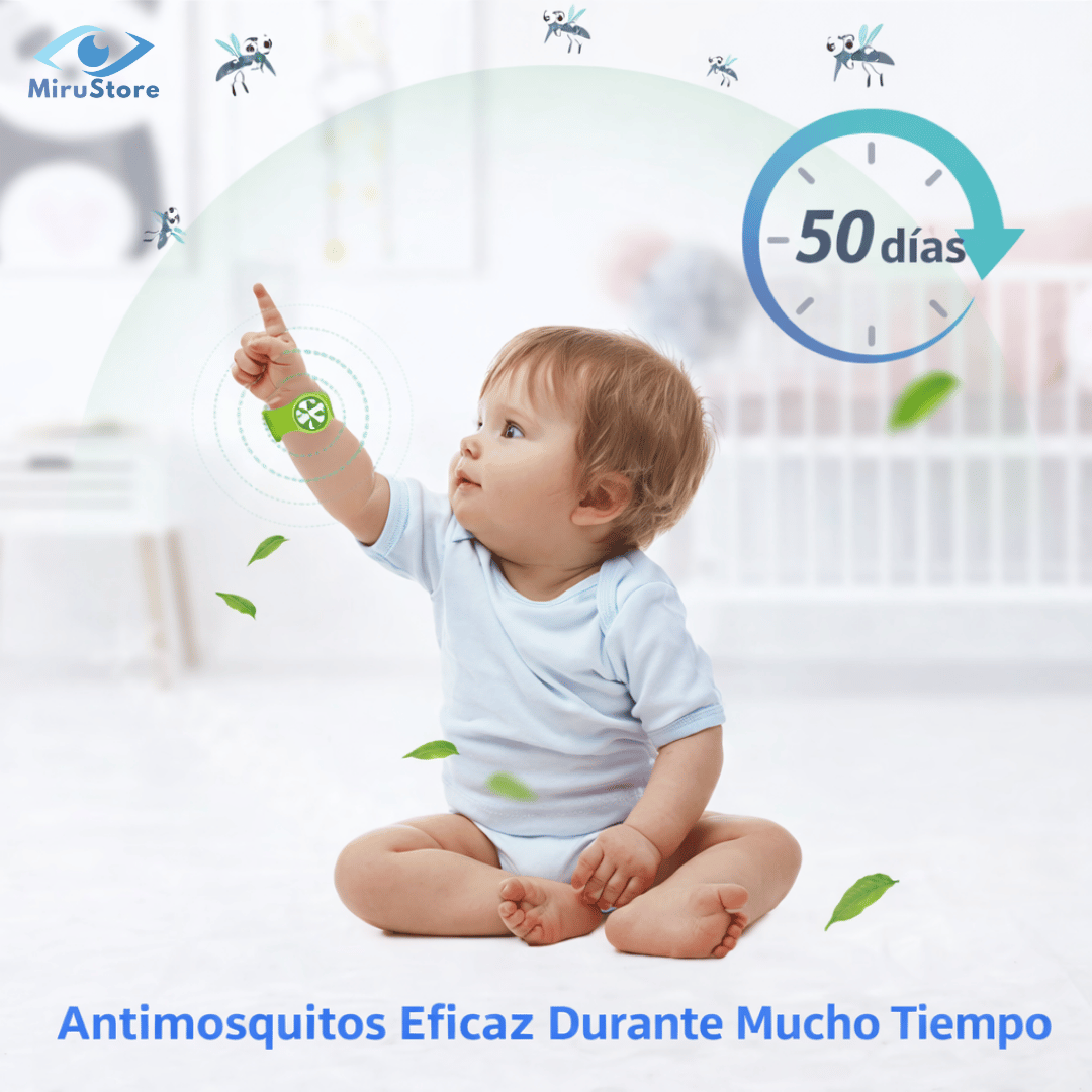 Pulsera Antimosquitos Infantil 🦟 50 Días de Protección 🔥 2x1 Hoy