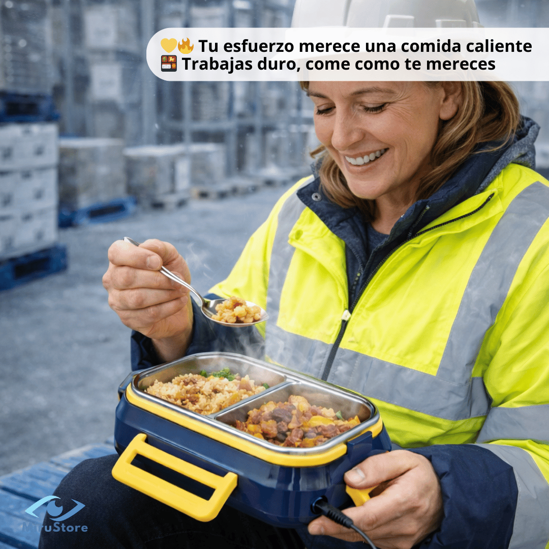 Lonchera Eléctrica Portátil ACERO🔥 Calienta tu comida en minutos donde estés ✅ 2x1