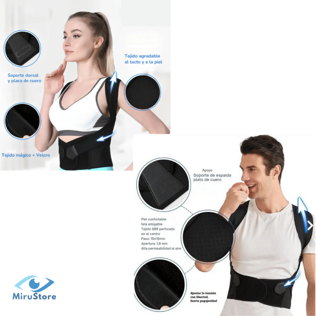✅ Corrector de Postura Unisex Profesional – Espalda Recta y Soporte Lumbar 💪🎗️