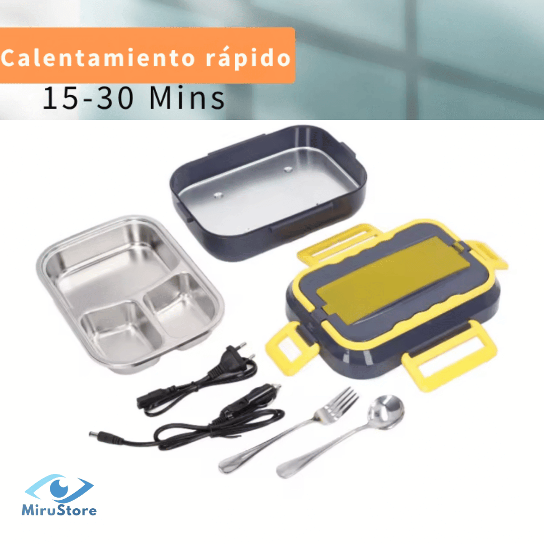 Lonchera Eléctrica Portátil ACERO🔥 Calienta tu comida en minutos donde estés ✅ 2x1