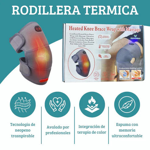Rodillera Calor + Masaje 🔥💆‍♂️ – Recupera tu movilidad 💪✨ 50% OFF