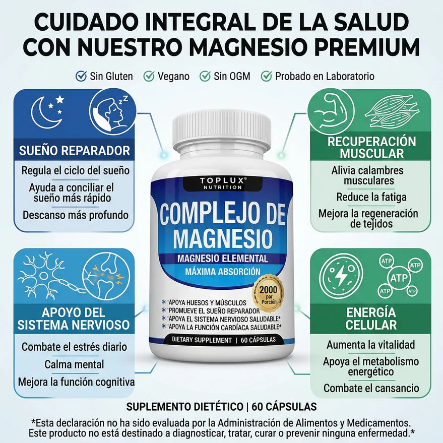 Magnesium Complex 8X 💊 | Apoya tu descanso y equilibrio diario