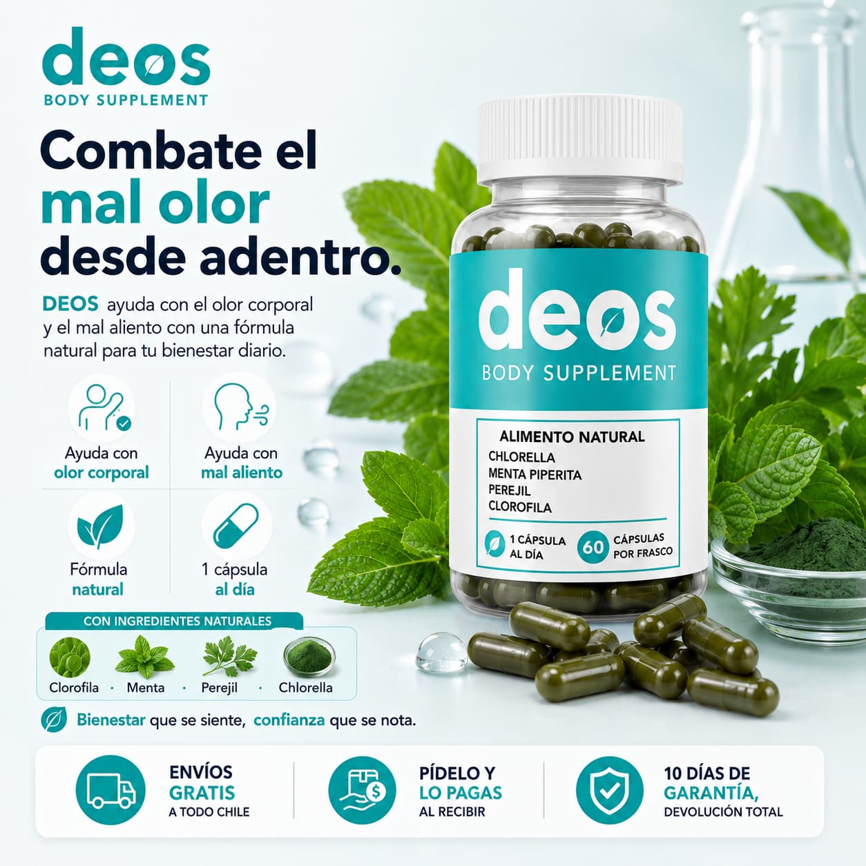 DEOS DESODORIZANTE INTERNO CORPORAL NATURAL (30 cap)