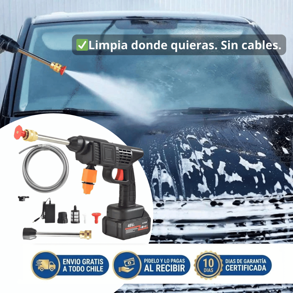 🚿 Hidrolavadora Inalámbrica 48V – Limpia Donde Quieras (✅incluye 2 Baterías)