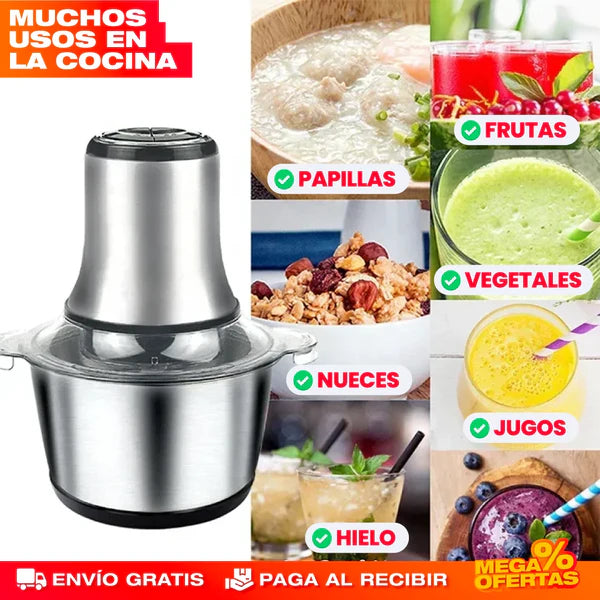 MOLINO PICADOR ELÉCTRICO ACERO INOXIDABLE ✅2 LITROS ✅(TAMAÑO GRANDE)