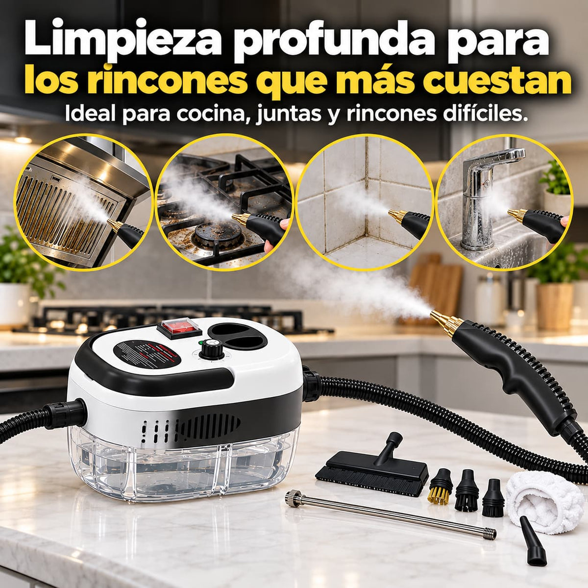 VaporClean Pro™ | Limpiador a Vapor de Alta Presión 2500w Portatil
