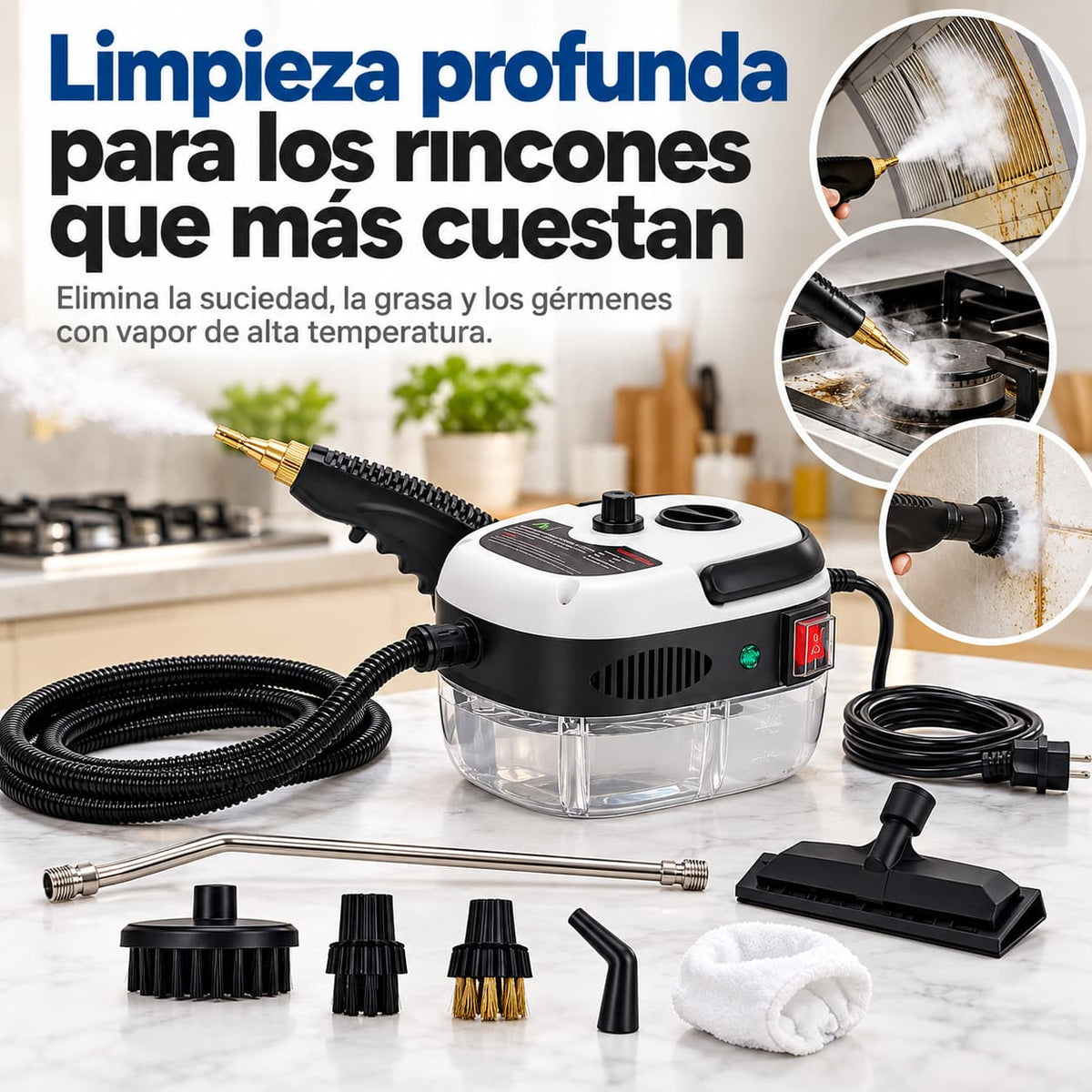 VaporClean Pro™ | Limpiador a Vapor de Alta Presión 2500w Portatil