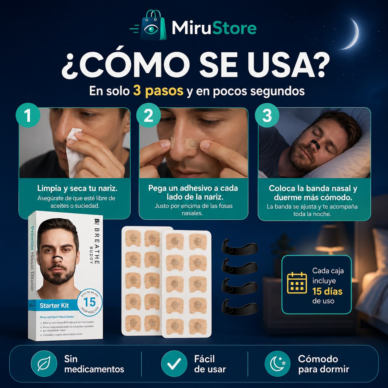 Bandas  nasales medicas ✅ dormir si es posible 🔥2x1