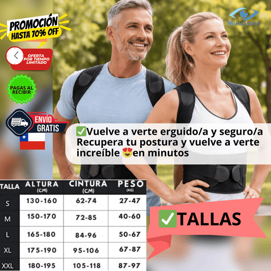 ✅ Corrector de Postura Unisex Profesional – Espalda Recta y Soporte Lumbar 💪🎗️