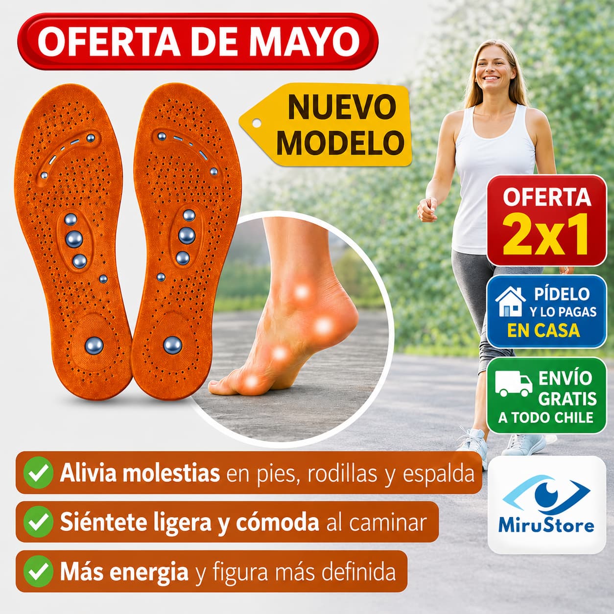 2X1🔥 Plantillas Magnéticas para el Alivio de Juanetes, Fascitis y Circulación, Estiliza tu Cuerpo